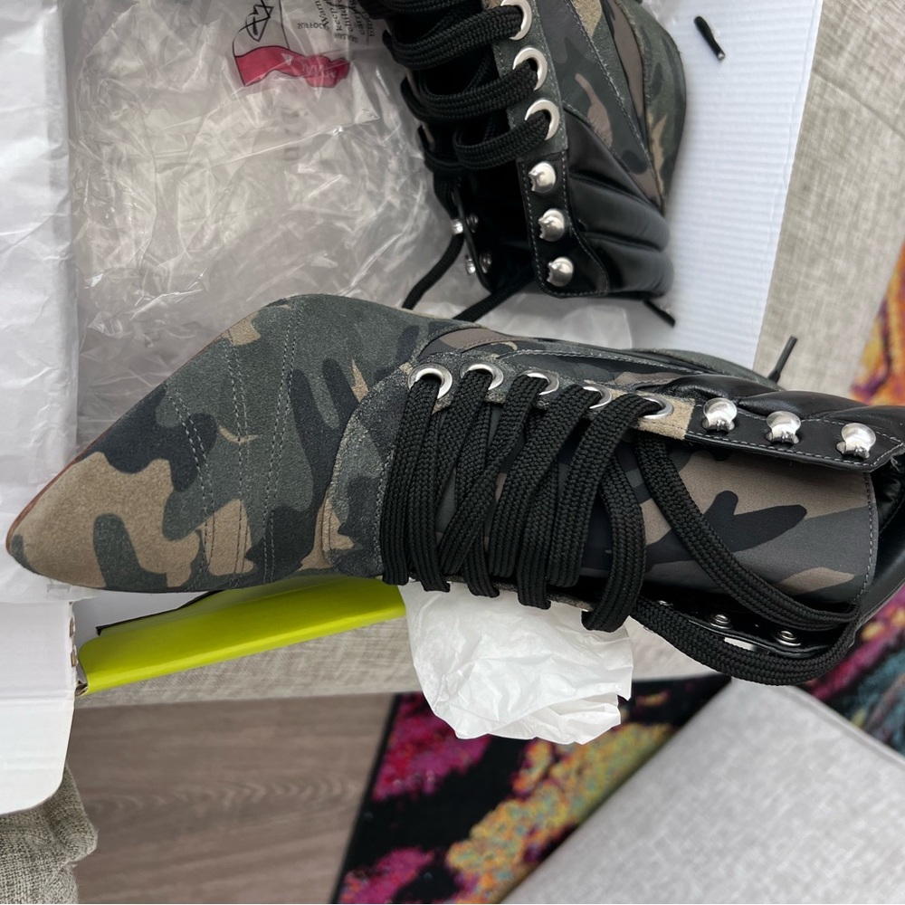 GIANNI BINI BOOTIES 9.5 camouflage, suede - Picture 7 of 12